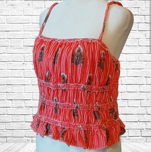 We The Free Tank Top Size L Cropped Coral Color Floral